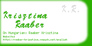 krisztina raaber business card